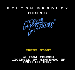 Marble Madness title screen for NES